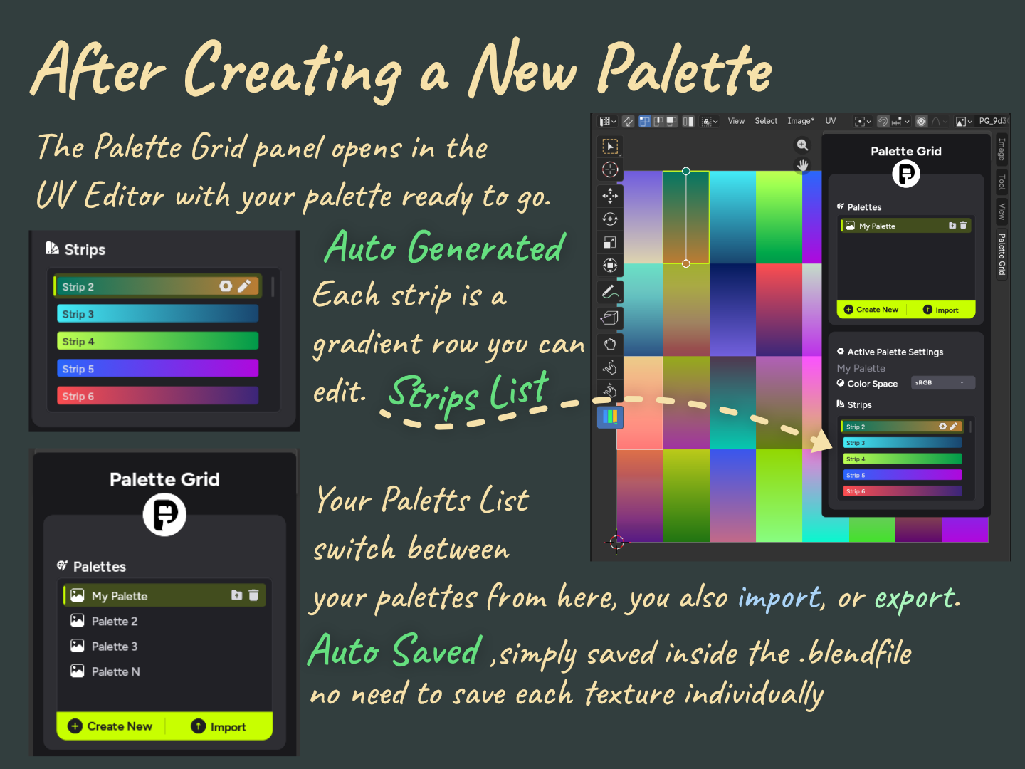 After creating a new palette